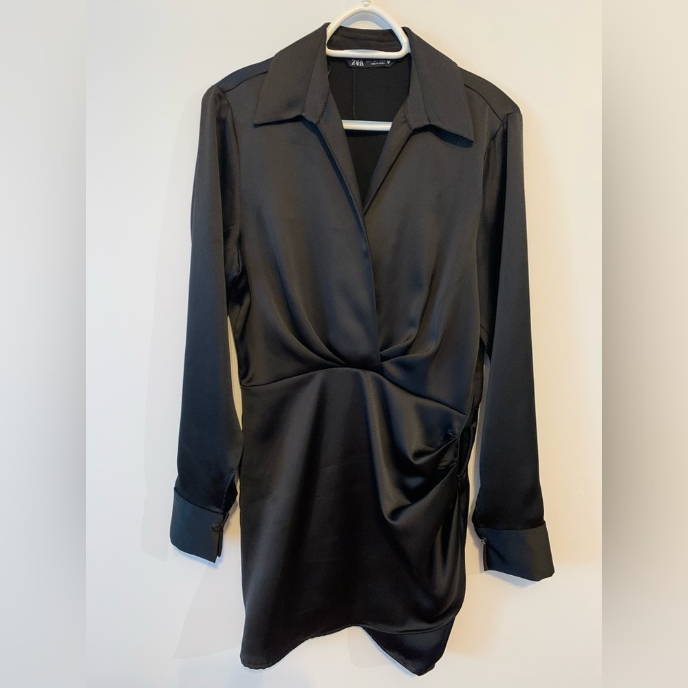 Zara satin dress size small, worn twice perfect condition